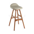 Faux leather and cotton line bar stool